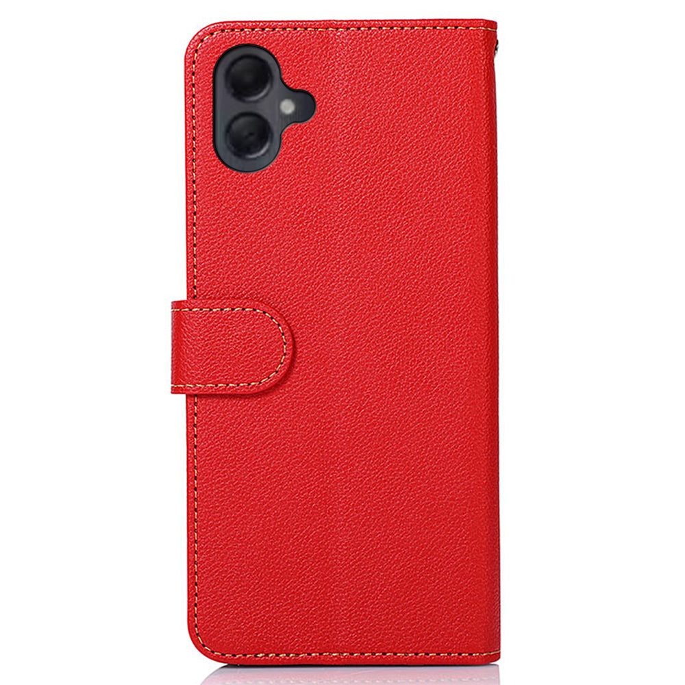 KHAZNEH For Samsung Galaxy A06 Case RFID Blocking Wallet PU Leather Phone Cover - Red