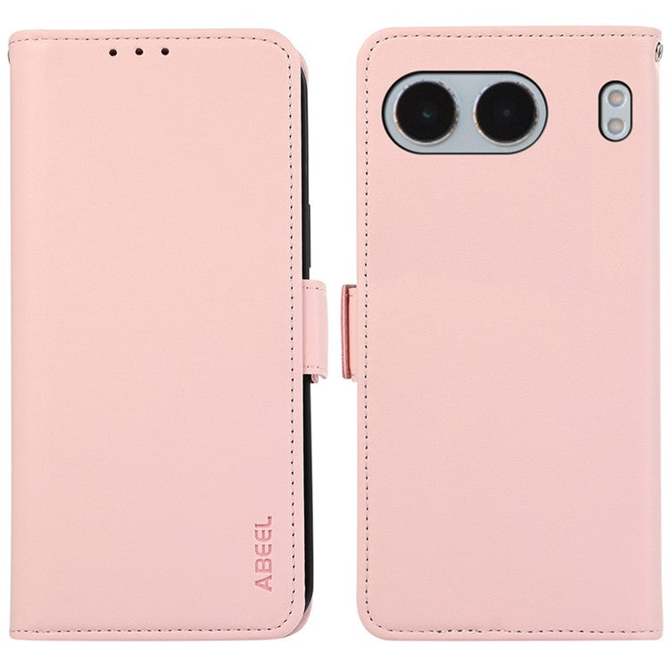 ABEEL For OnePlus Nord 4 Case Leather Phone Cover with RFID Blocking Wallet - Pink