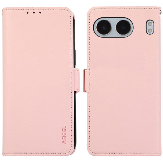 ABEEL For OnePlus Nord 4 Case Leather Phone Cover with RFID Blocking Wallet - Pink