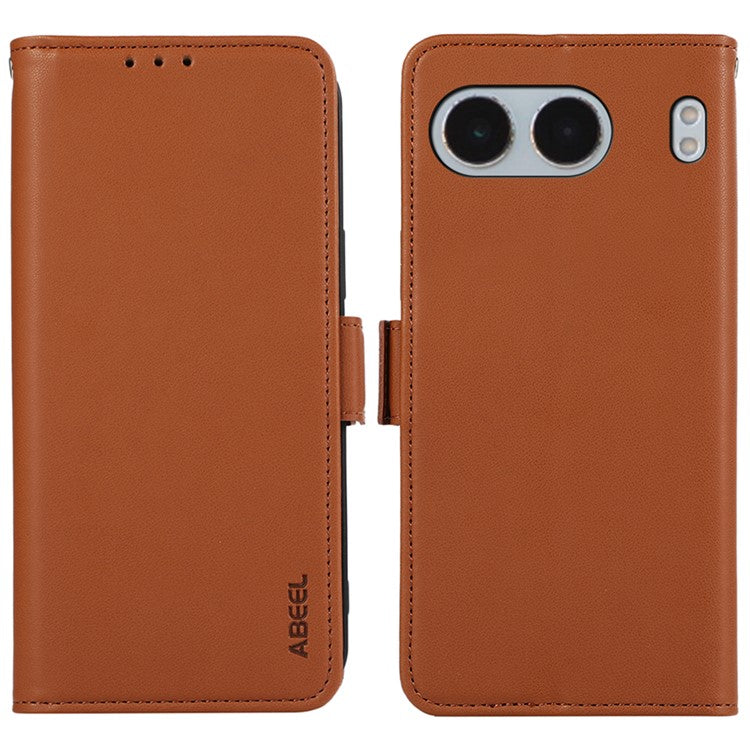 ABEEL For OnePlus Nord 4 Case Leather Phone Cover with RFID Blocking Wallet - Brown