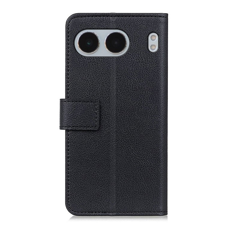 For OnePlus Nord 4 Case PU Leather Stand Wallet Phone Cover - Black