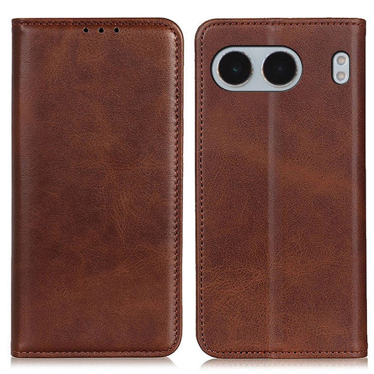 For OnePlus Nord 4 Case Split Leather Flip Wallet Phone Cover - Coffee