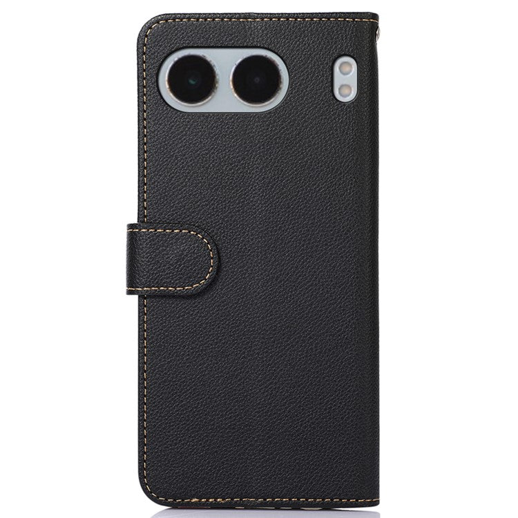 KHAZNEH For OnePlus Nord 4 Case RFID Blocking Wallet PU Leather Phone Cover - Black