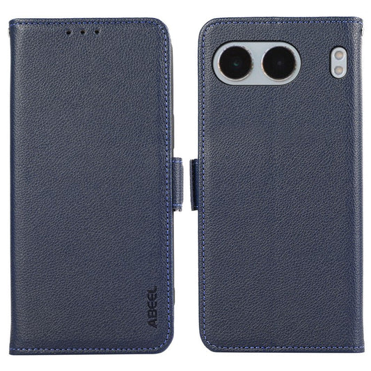 ABEEL For OnePlus Nord 4 Case Litchi Texture Leather RFID Blocking Phone Cover - Blue