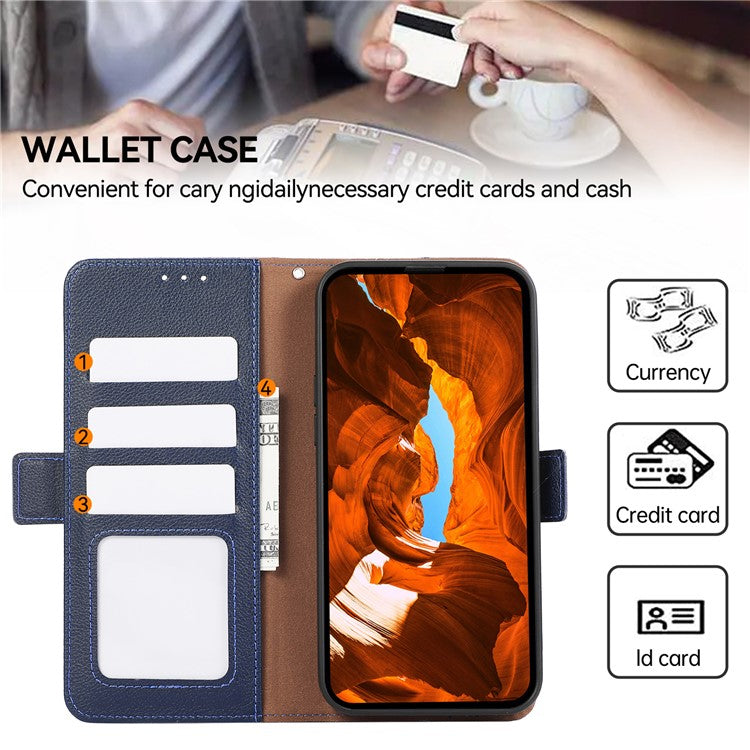 ABEEL For OnePlus Nord 4 Case Litchi Texture Leather RFID Blocking Phone Cover - Blue