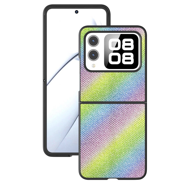 For Huawei nova Flip 5G Case Rhinestone Texture Leather+PC Phone Cover - Multi-Color