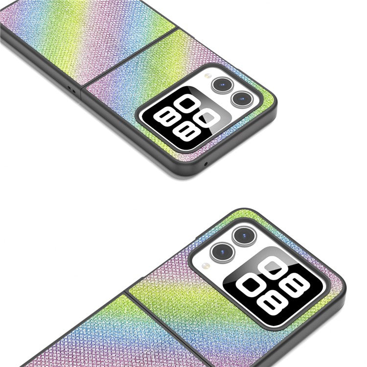 For Huawei nova Flip 5G Case Rhinestone Texture Leather+PC Phone Cover - Multi-Color