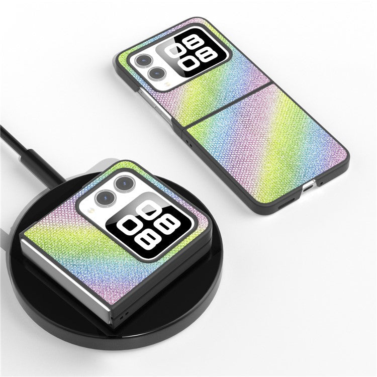 For Huawei nova Flip 5G Case Rhinestone Texture Leather+PC Phone Cover - Multi-Color