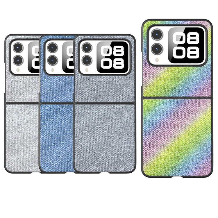 For Huawei nova Flip 5G Case Rhinestone Texture Leather+PC Phone Cover - Multi-Color