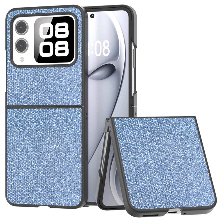 For Huawei nova Flip 5G Case Rhinestone Texture Leather+PC Phone Cover - Blue
