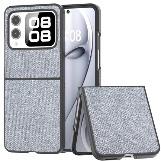 For Huawei nova Flip 5G Case Rhinestone Texture Leather+PC Phone Cover - Grey