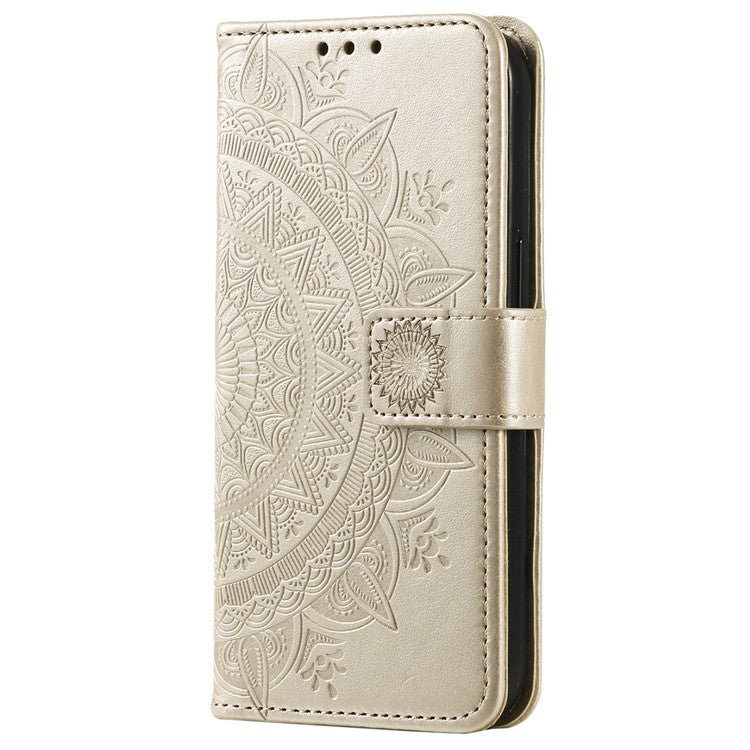 For Google Pixel 9 Pro XL Case Imprinted Totem PU Leather Wallet Stand Phone Cover - Gold