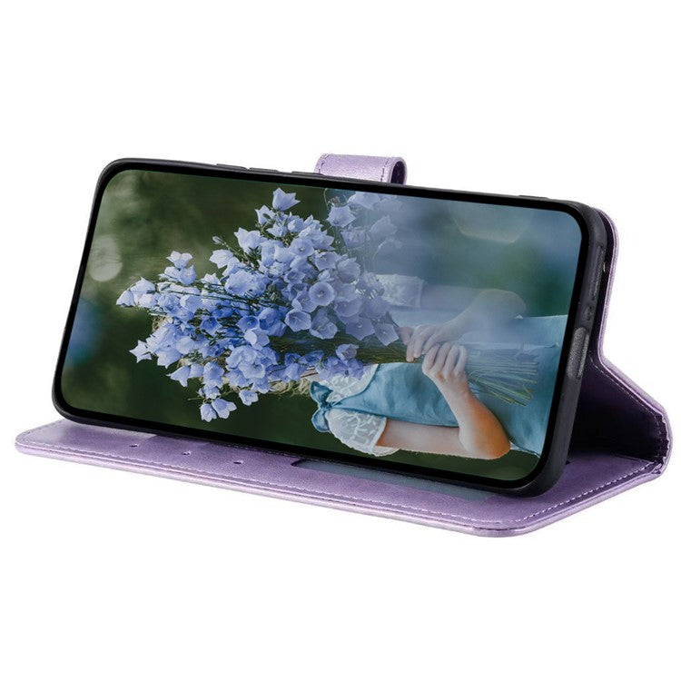 For Google Pixel 9 Pro XL Case Imprinted Totem PU Leather Wallet Stand Phone Cover - Purple