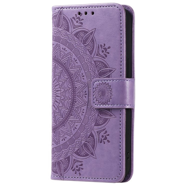 For Google Pixel 9 Pro XL Case Imprinted Totem PU Leather Wallet Stand Phone Cover - Purple