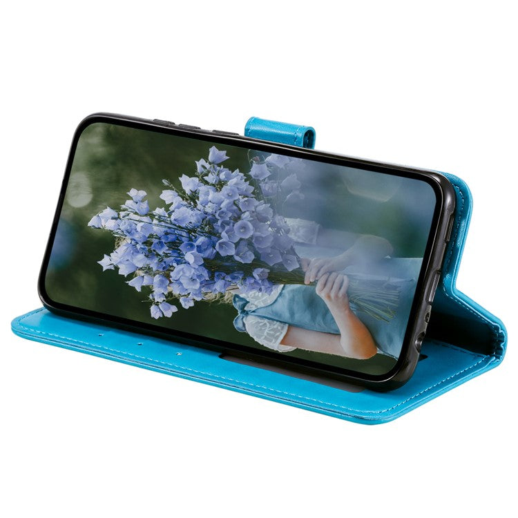 For Google Pixel 9 Pro XL Case Imprinted Totem PU Leather Wallet Stand Phone Cover - Blue