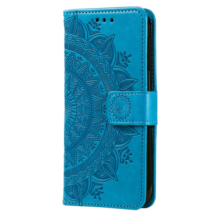 For Google Pixel 9 Pro XL Case Imprinted Totem PU Leather Wallet Stand Phone Cover - Blue