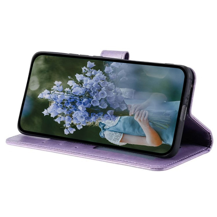 For Google Pixel 9 / 9 Pro Case Imprinted Totem PU Leather Wallet Stand Phone Cover - Purple