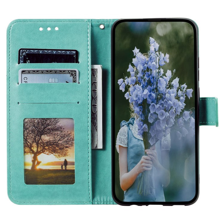For Google Pixel 9 / 9 Pro Case Imprinted Totem PU Leather Wallet Stand Phone Cover - Green