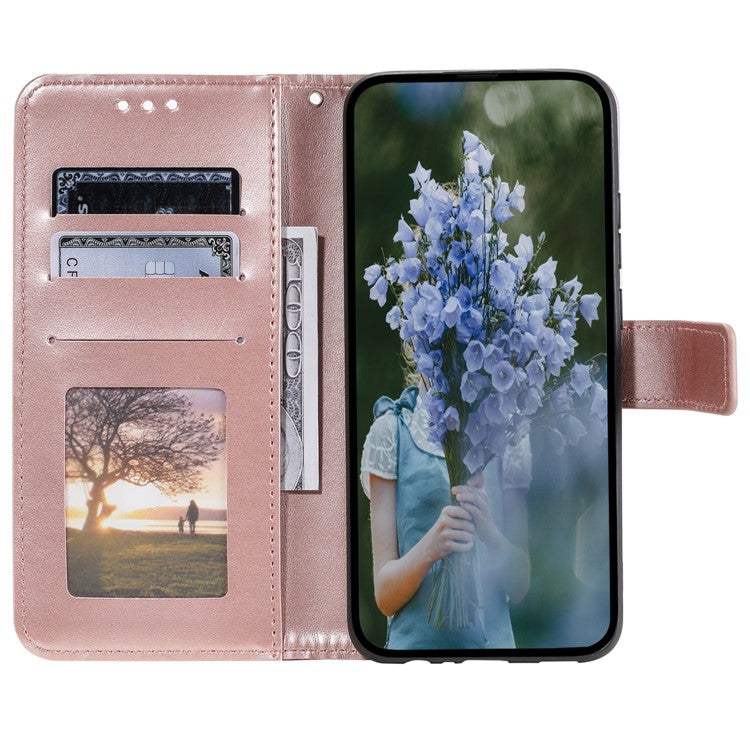 For Google Pixel 9 / 9 Pro Case Imprinted Totem PU Leather Wallet Stand Phone Cover - Rose Gold