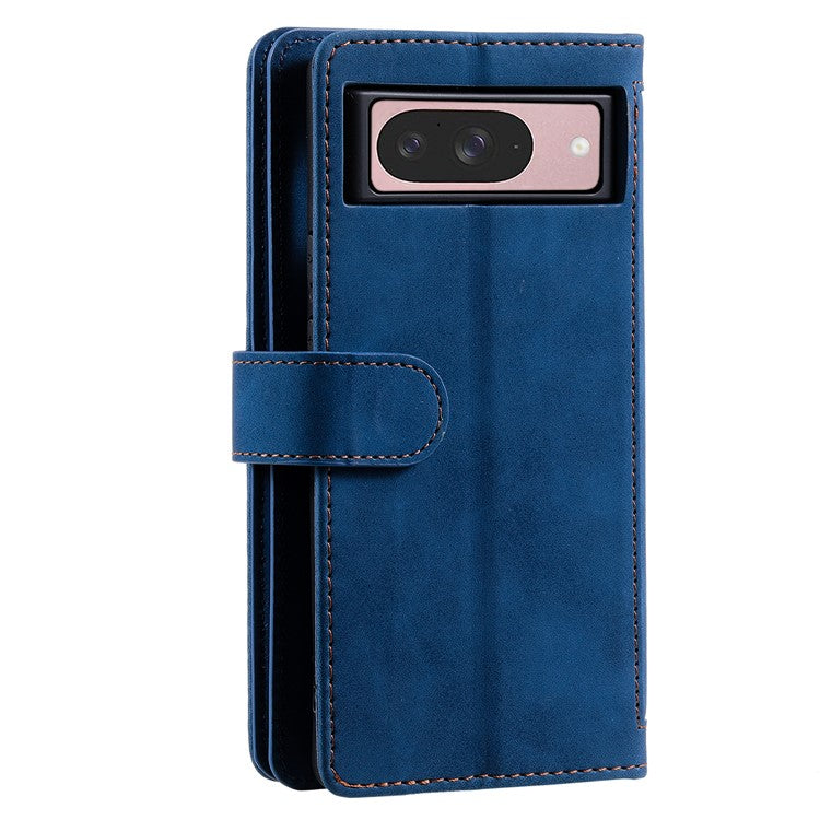 For Google Pixel 9 / 9 Pro Case PU Leather Phone Cover with Zipper Wallet 9 Card Slots - Blue