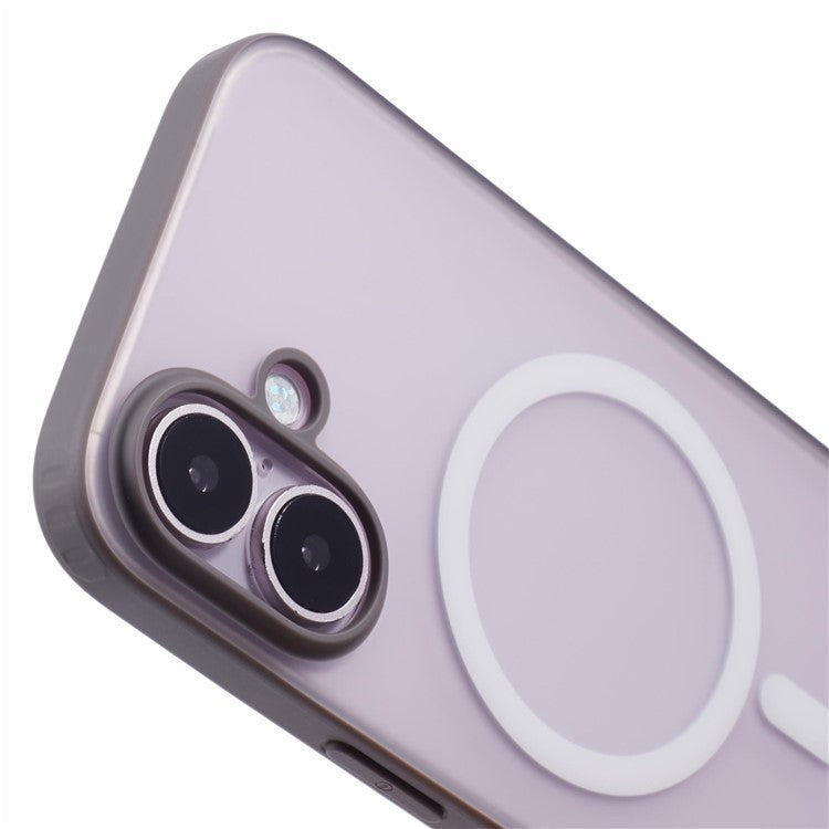 X-LEVEL For iPhone 16 Magnetic Case PC+TPU Matte Anti-Drop Cell Phone Cover - Grey