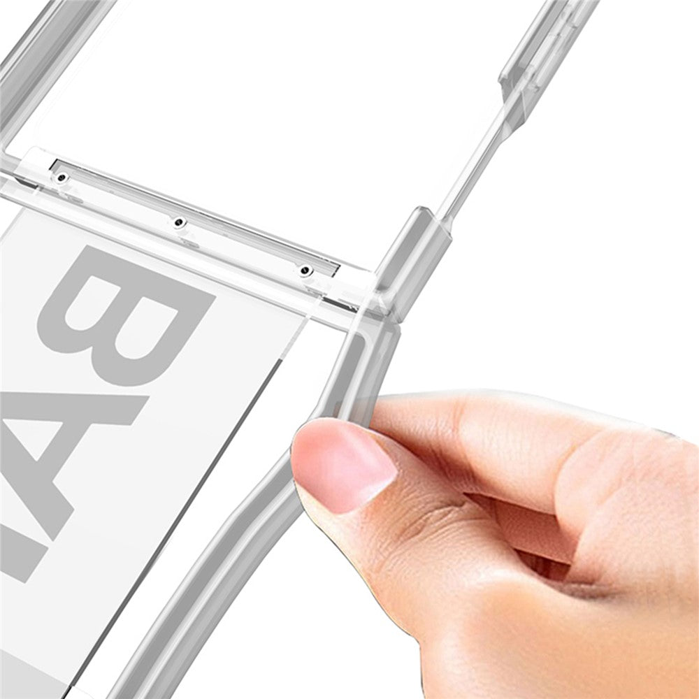 GKK For Samsung Galaxy Z Flip7 FE 5G / Z Flip6 5G Case Strap Kickstand Soft TPU+PC Phone Cover - Transparent Pink