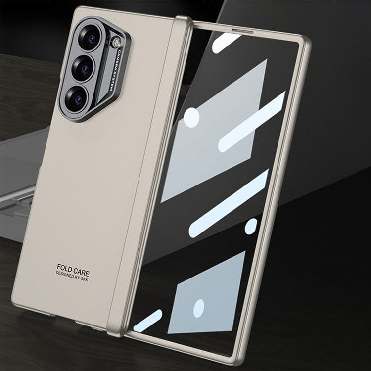 GKK For Samsung Galaxy Z Fold6 5G Case Magnetic Hinge Protector PC Phone Cover with Screen Film - Titanium Grey