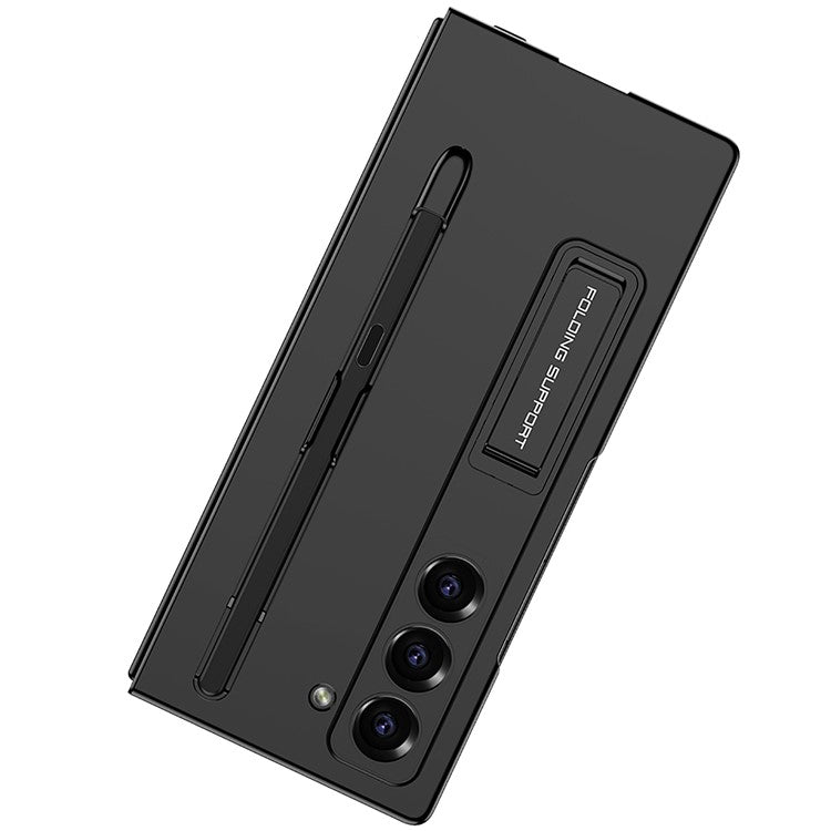 GKK For Samsung Galaxy Z Fold6 5G Case with Screen Film Kickstand Ultra Thin PC Phone Cover - Grey