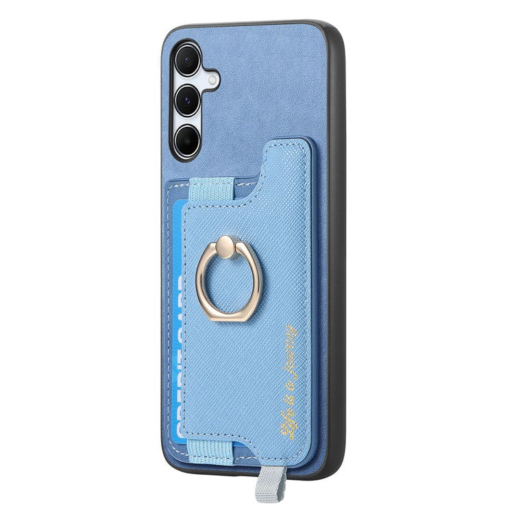 B5 For Samsung Galaxy A35 5G Case 2-in-1 Magnetic Detachable Card Holder Leather+TPU Phone Cover - Blue