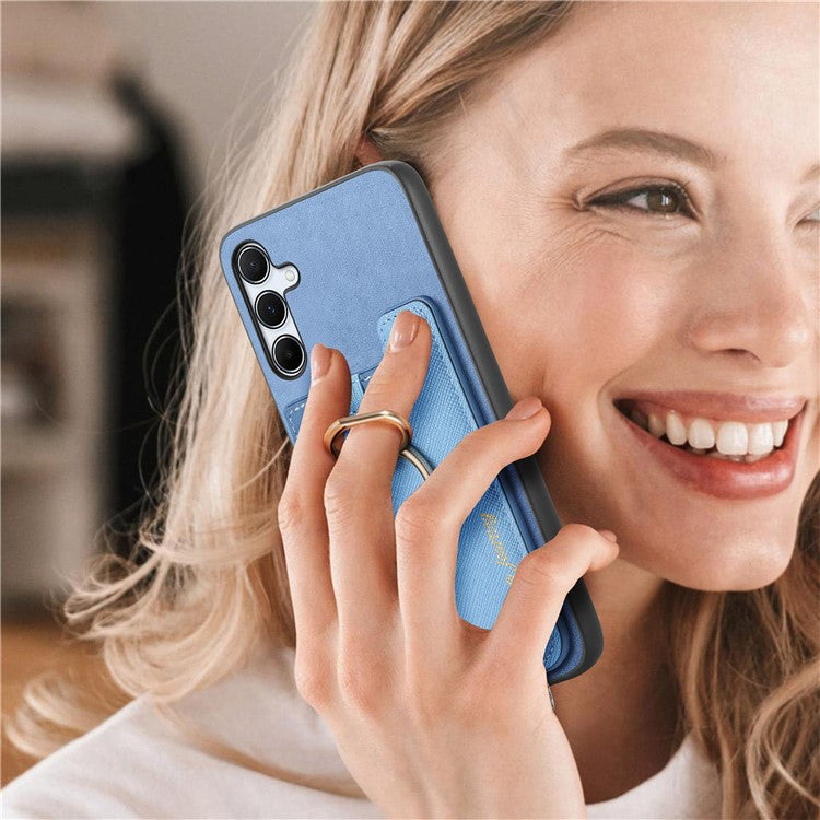 B5 For Samsung Galaxy A35 5G Case 2-in-1 Magnetic Detachable Card Holder Leather+TPU Phone Cover - Blue