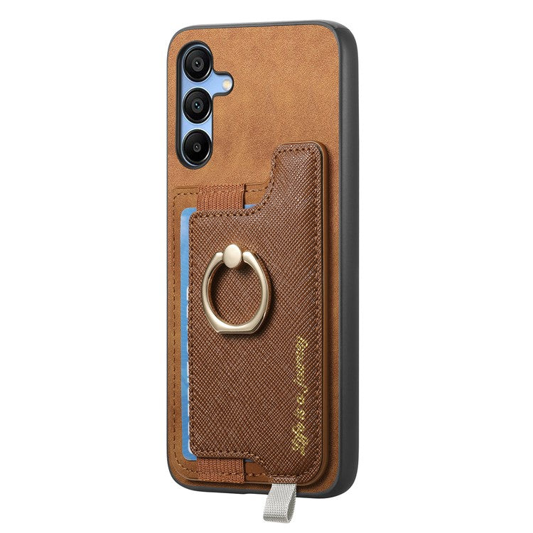 B5 For Samsung Galaxy A25 5G (Global) (161.0 x 76.5 x 8.3mm) Case 2-in-1 Magnetic Detachable Card Holder Leather+TPU Phone Cover - Brown
