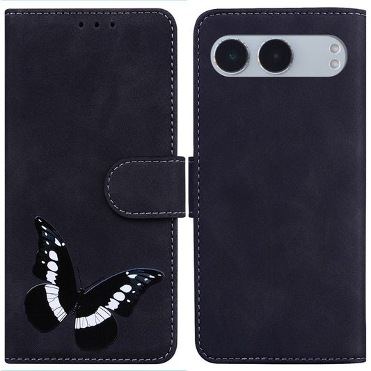 For OnePlus Nord 4 Stand Case PU Leather Phone Cover Butterfly Printed - Black