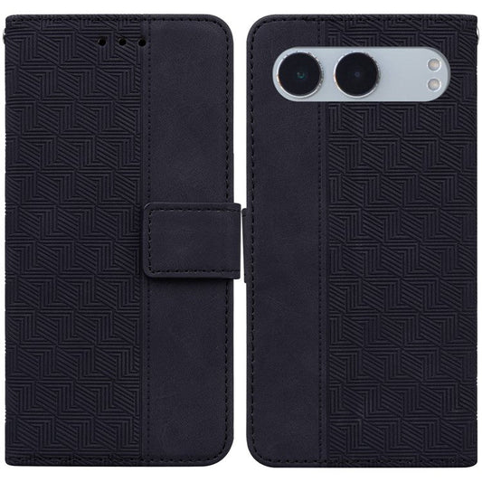 For OnePlus Nord 4 Case Geometry Pattern Leather Wallet Phone Cover - Black