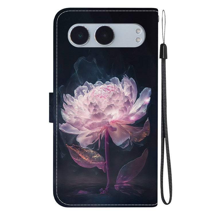 For OnePlus Nord 4 Wallet Phone Case Anti-Drop Leather Flip Cover Pattern Printing - Purple Peony