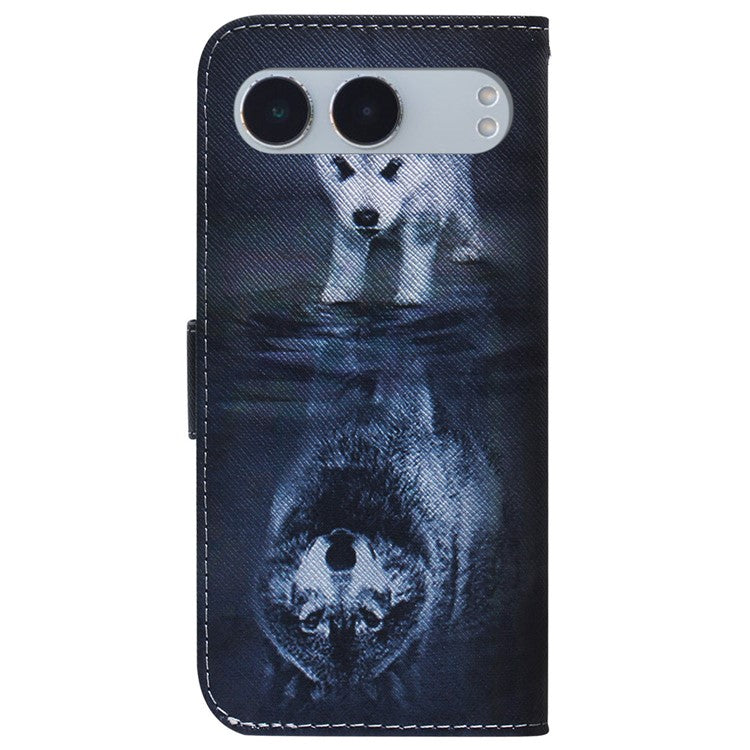 For OnePlus Nord 4 Wallet Case Pattern Print Leather Phone Cover - Dog and Wolf