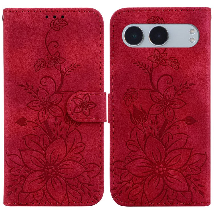 For OnePlus Nord 4 Wallet Case Tiger Imprint Leather Shockproof Phone Cover - Red