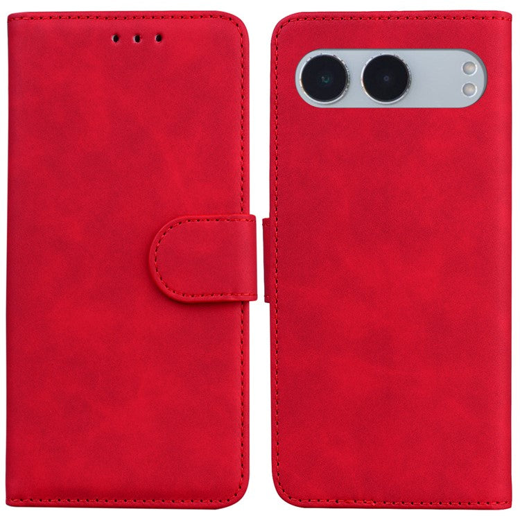 For OnePlus Nord 4 Case Solid Color Leather Wallet Phone Cover - Red