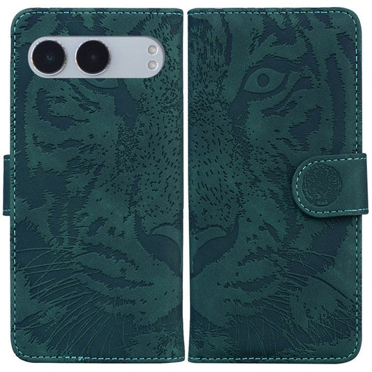 For OnePlus Nord 4 Case Tiger Imprint Leather Wallet Phone Cover - Green