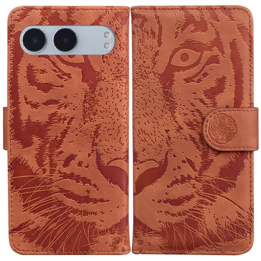 For OnePlus Nord 4 Case Tiger Imprint Leather Wallet Phone Cover - Brown