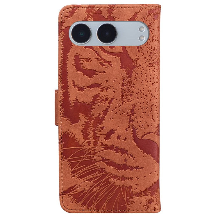 For OnePlus Nord 4 Case Tiger Imprint Leather Wallet Phone Cover - Brown