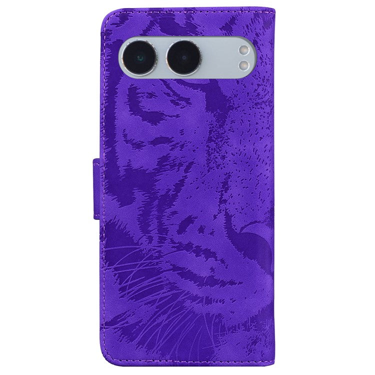 For OnePlus Nord 4 Case Tiger Imprint Leather Wallet Phone Cover - Purple