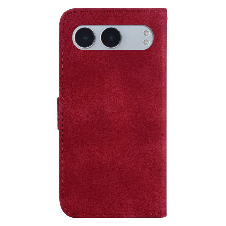 For OnePlus Nord 4 Stand Case 7-Shaped Pattern Imprint Leather Phone Cover - Red