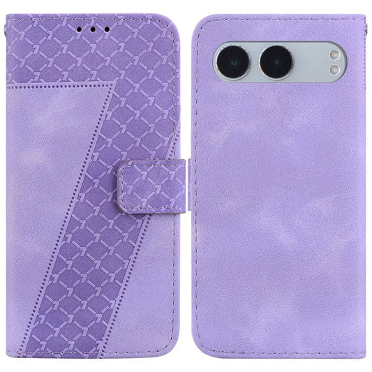 For OnePlus Nord 4 Stand Case 7-Shaped Pattern Imprint Leather Phone Cover - Purple
