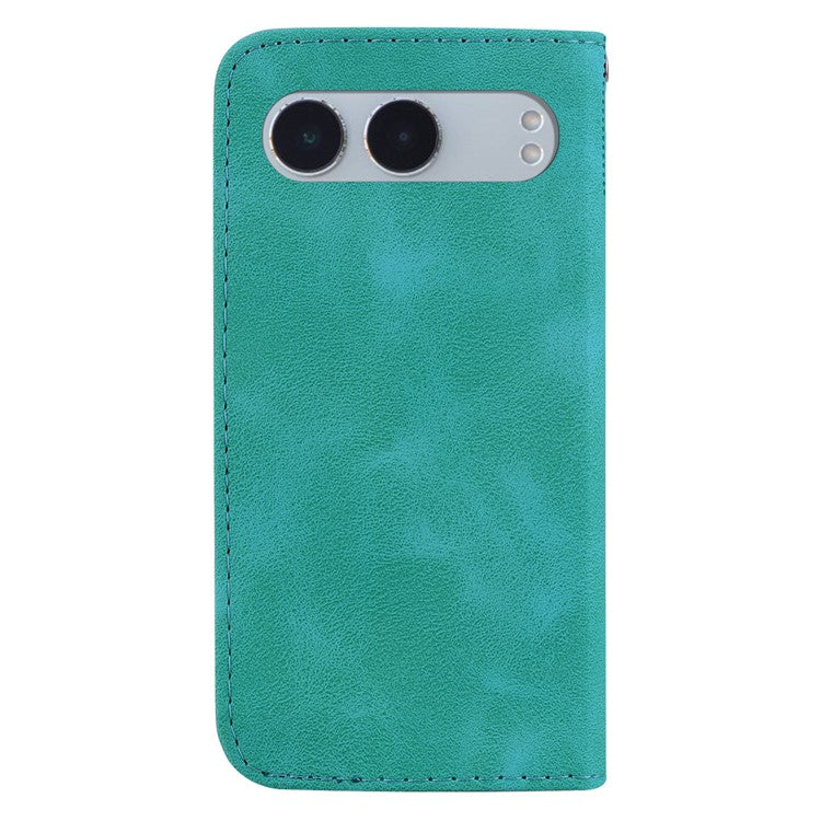 For OnePlus Nord 4 Stand Case 7-Shaped Pattern Imprint Leather Phone Cover - Green