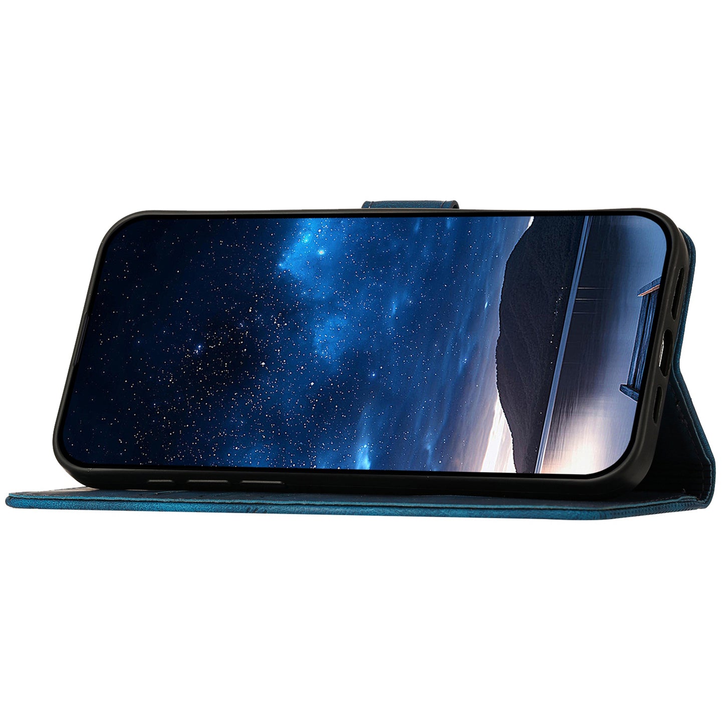 YX0080 For Samsung Galaxy A06 Case Butterfly Imprint Leather Wallet Phone Cover - Sapphire