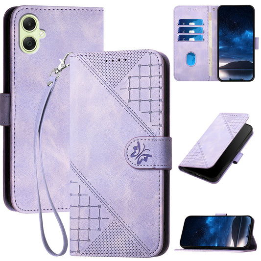 YX0080 For Samsung Galaxy A06 Case Butterfly Imprint Leather Wallet Phone Cover - Light Purple
