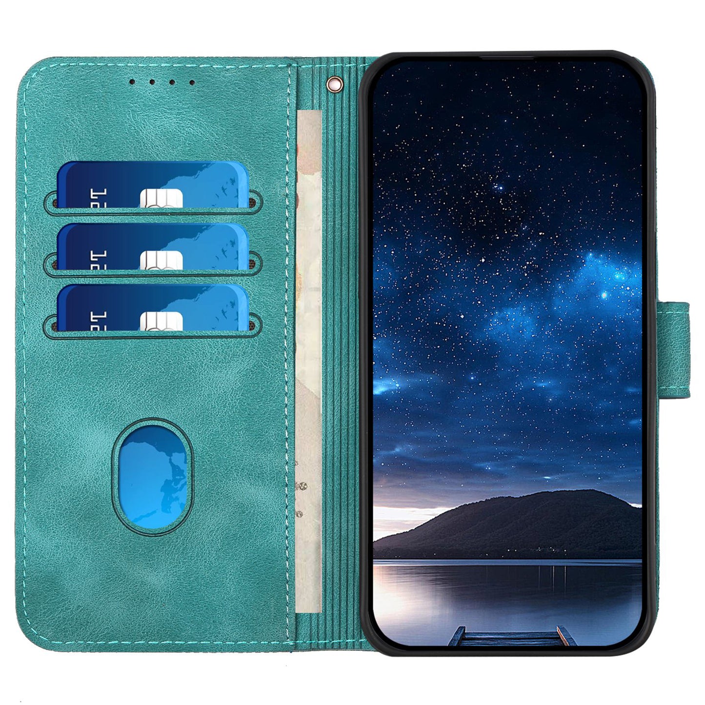 YX0080 For Samsung Galaxy A16 5G / A16 4G Case Butterfly Imprint Leather Wallet Phone Cover - Baby Blue