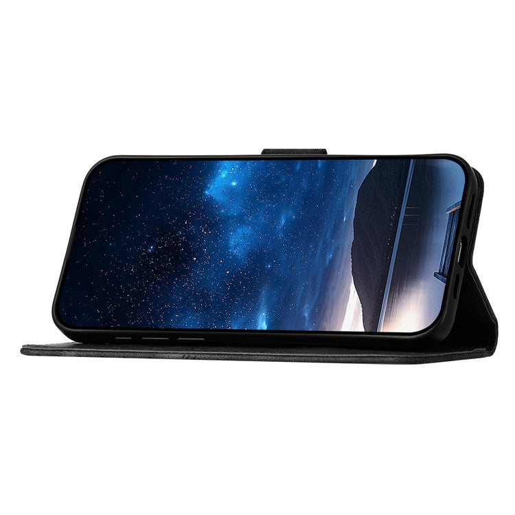 YX0080 For iPhone 16e Case Butterfly Imprint Leather Wallet Phone Cover - Black