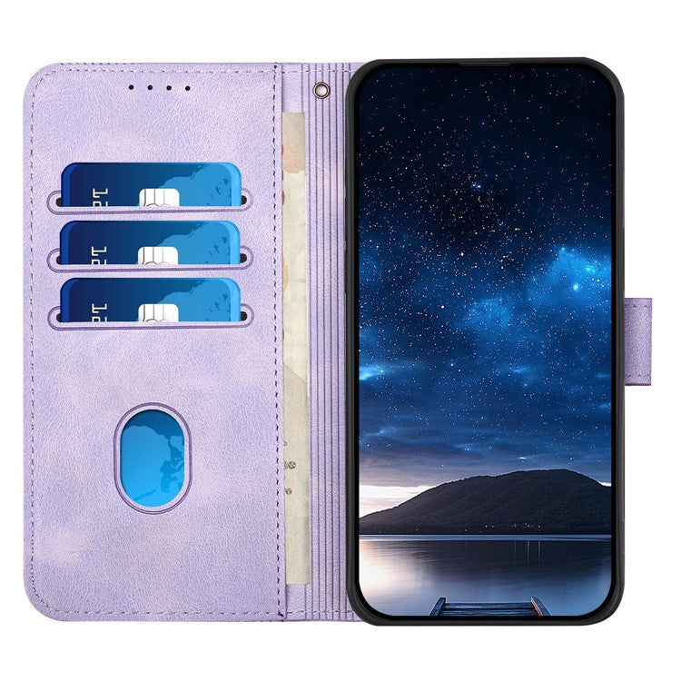 YX0080 For iPhone 16e Case Butterfly Imprint Leather Wallet Phone Cover - Light Purple