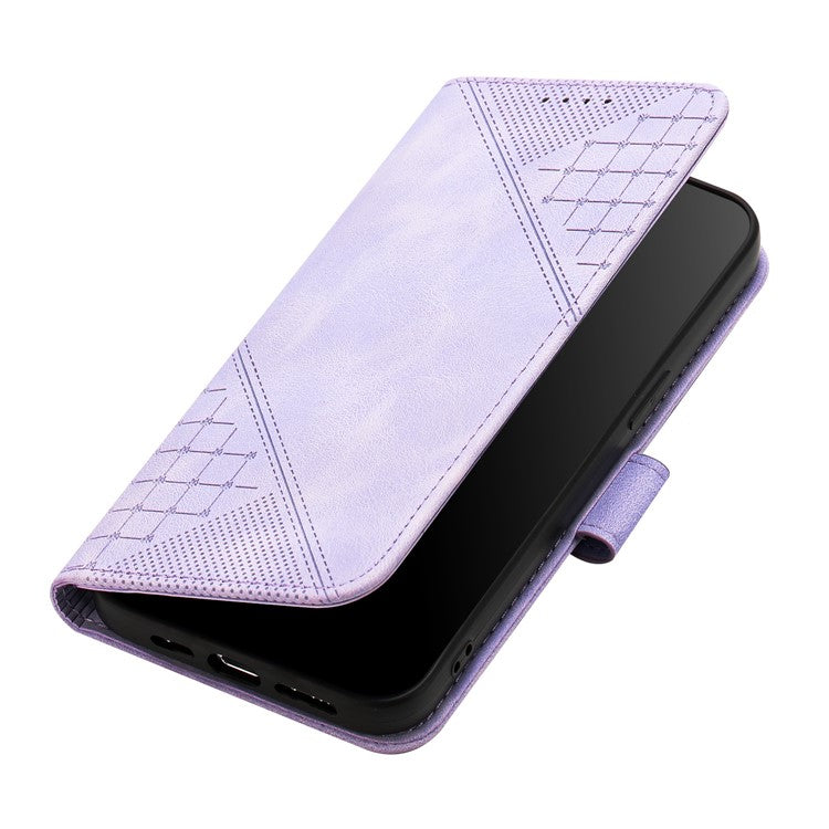 YX0080 For iPhone 16e Case Butterfly Imprint Leather Wallet Phone Cover - Light Purple
